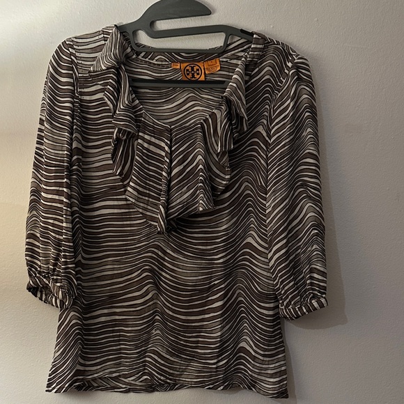 Tory Burch Black and White Striped Blouse - Preloved - Picture 8 of 10